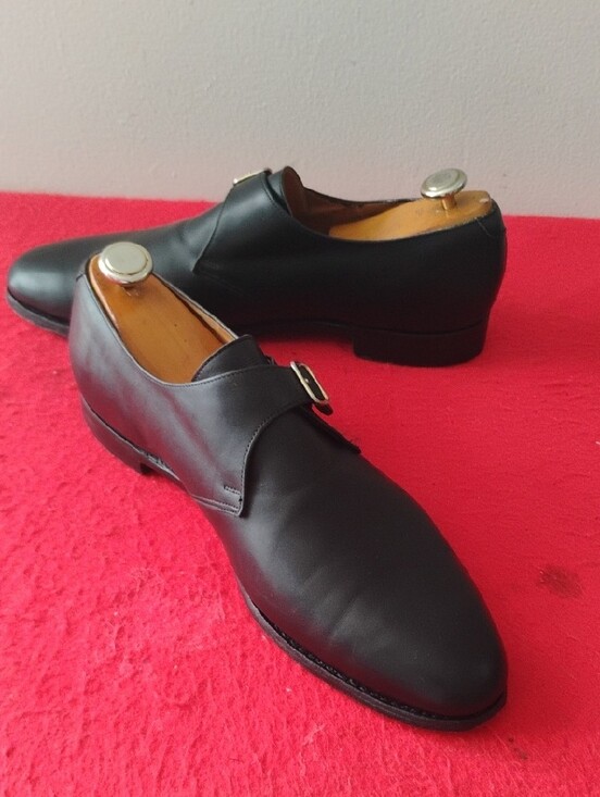 Men\'s Black Single Monk Strap Leather Dress Shoes main image 6